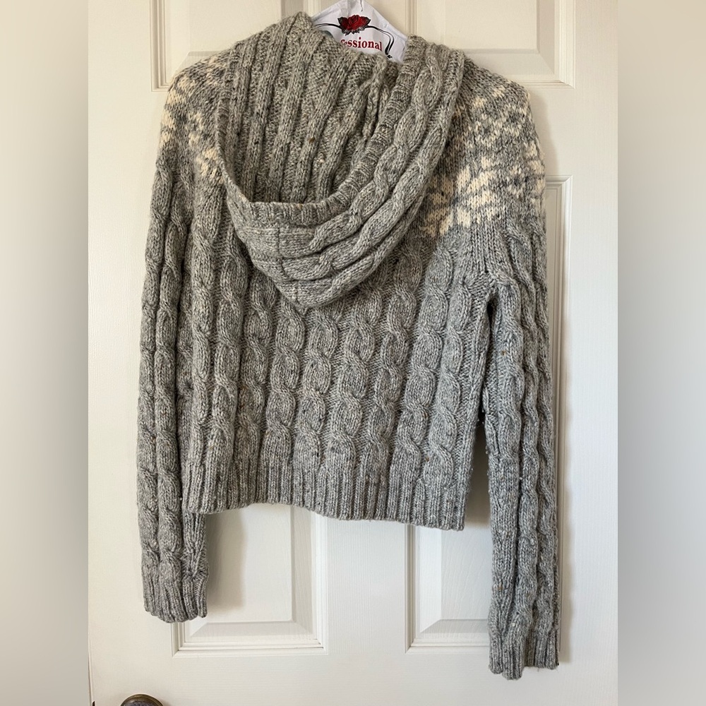 abercrombie & fitch Icelandic zip up wool cardigan with hood - Picture 4 of 4